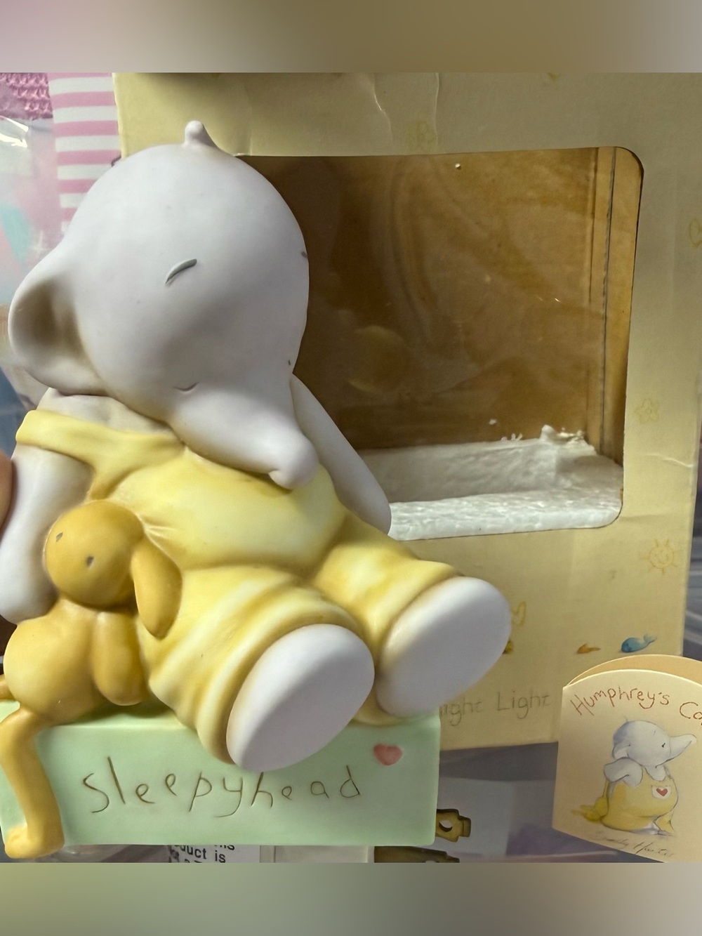 Humphrey’s Corner NIB Vintage Sleepyhead Elephant Figurine Nightlight Nursery